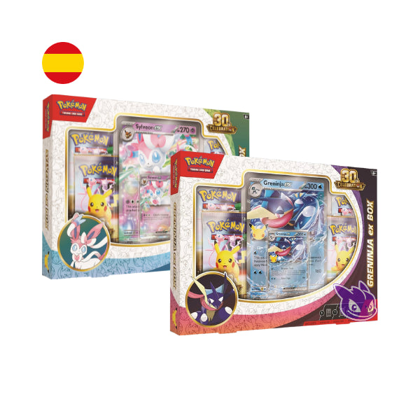 POKÉMON TCG SYLVEON EX BOX / GRENINJA EX BOX 30 ANIVERSARIO ESPAÑOL (PREVENTA)